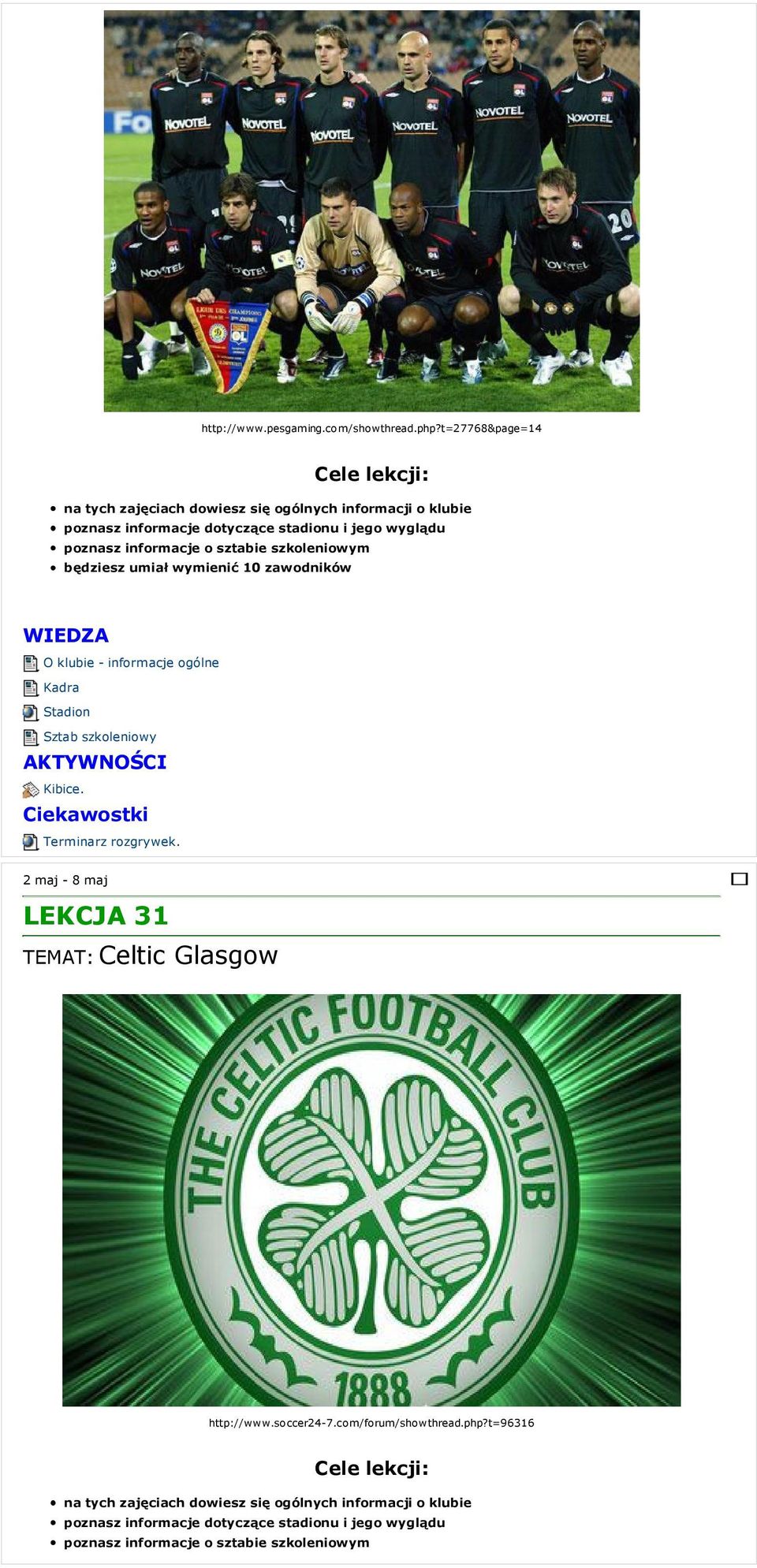 2 maj - 8 maj LEKCJA 31 TEMAT: Celtic Glasgow