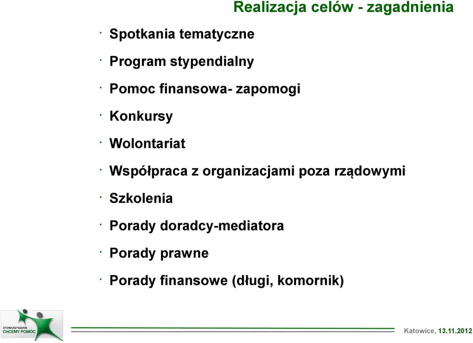 Współpraca z organizacjami poza rządowymi Szkolenia Porady