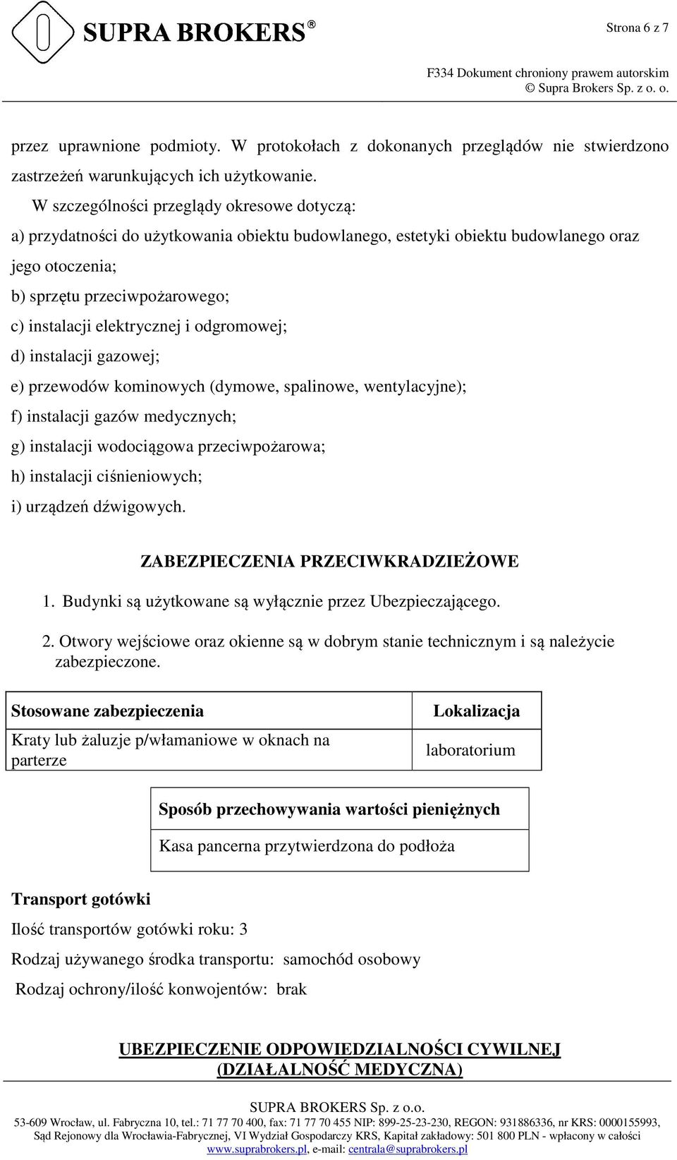 elektrycznej i odgromowej; d) instalacji gazowej; e) przewodów kominowych (dymowe, spalinowe, wentylacyjne); f) instalacji gazów medycznych; g) instalacji wodociągowa przeciwpożarowa; h) instalacji