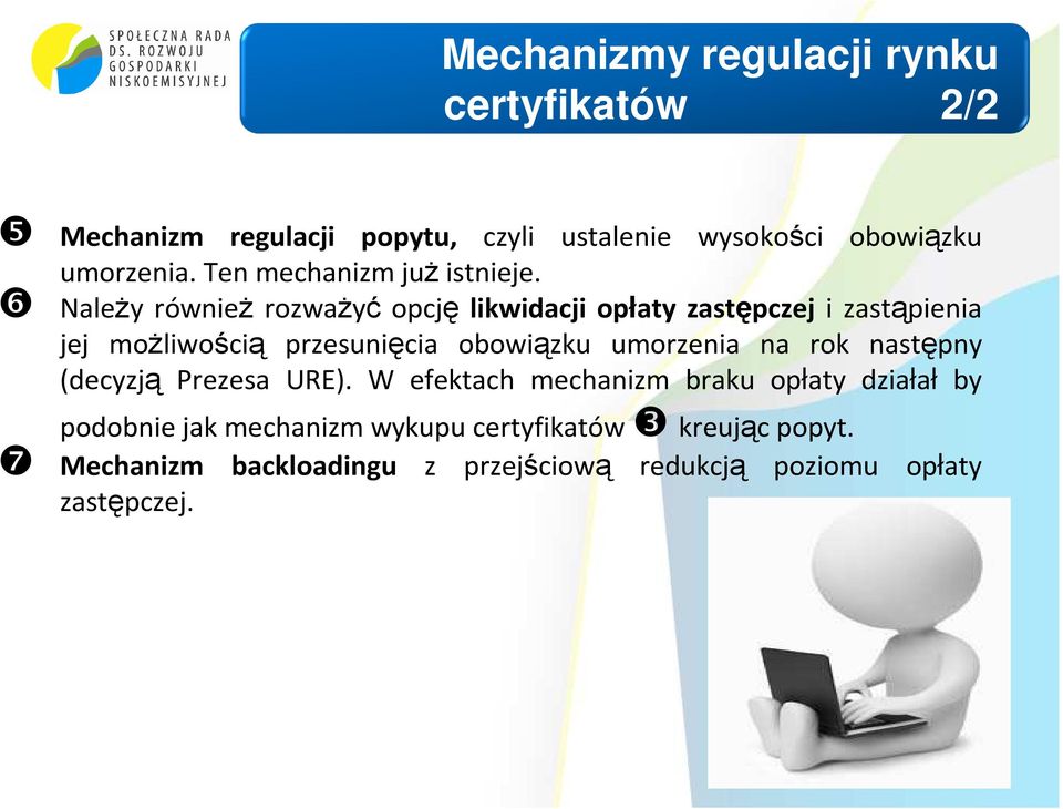 Należy również rozważyć opcję likwidacji opłaty zastępczej i zastąpienia jej możliwością przesunięcia obowiązku umorzenia