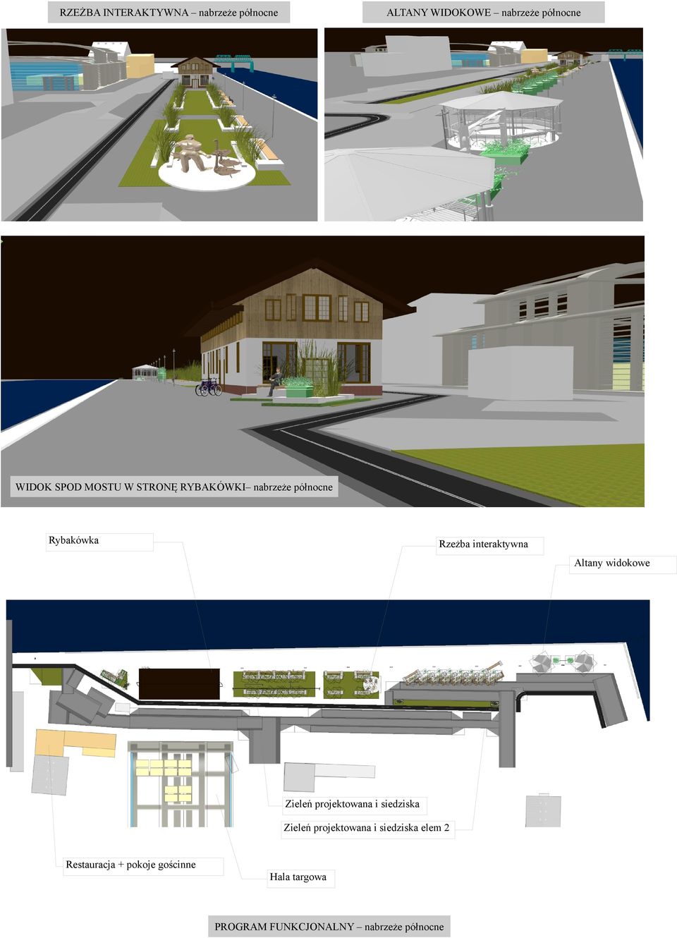 Altany widokowe Zieleń projektowana i siedziska Zieleń projektowana i siedziska