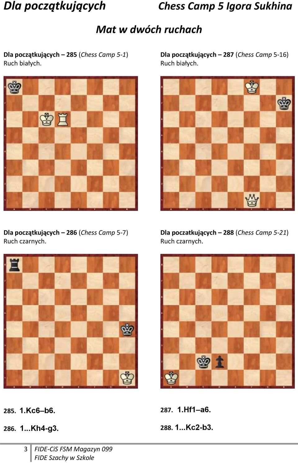 Dla początkujących 286 (Chess Camp 5-7) Ruch czarnych.