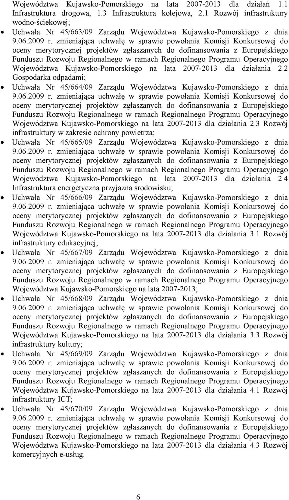 zmieniająca uchwałę w sprawie powołania Komisji Konkursowej do oceny merytorycznej projektów zgłaszanych do dofinansowania z Europejskiego Funduszu Rozwoju Regionalnego w ramach Regionalnego Programu