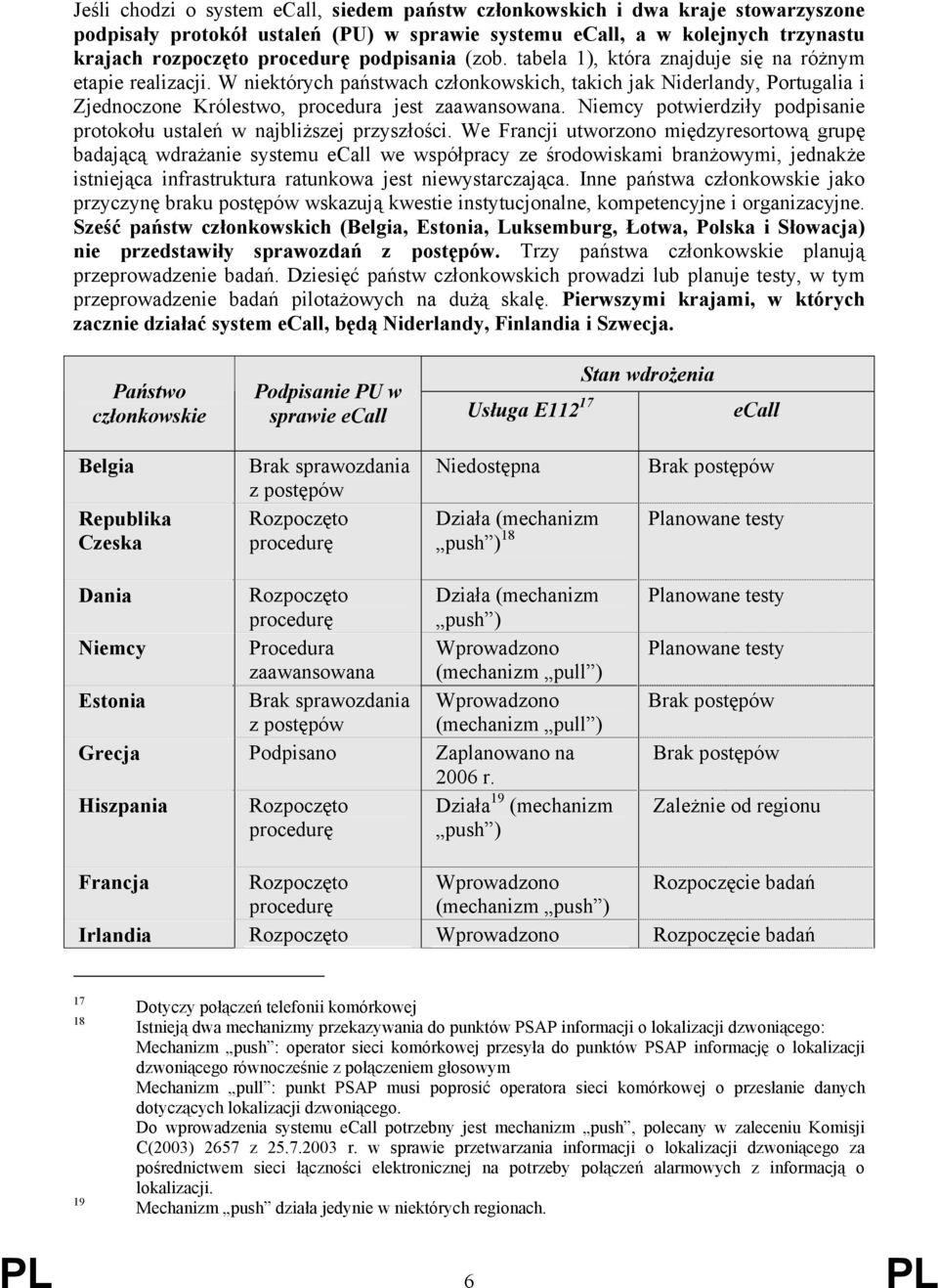 W niektórych państwach członkowskich, takich jak Niderlandy, Portugalia i Zjednoczone Królestwo, procedura jest zaawansowana.