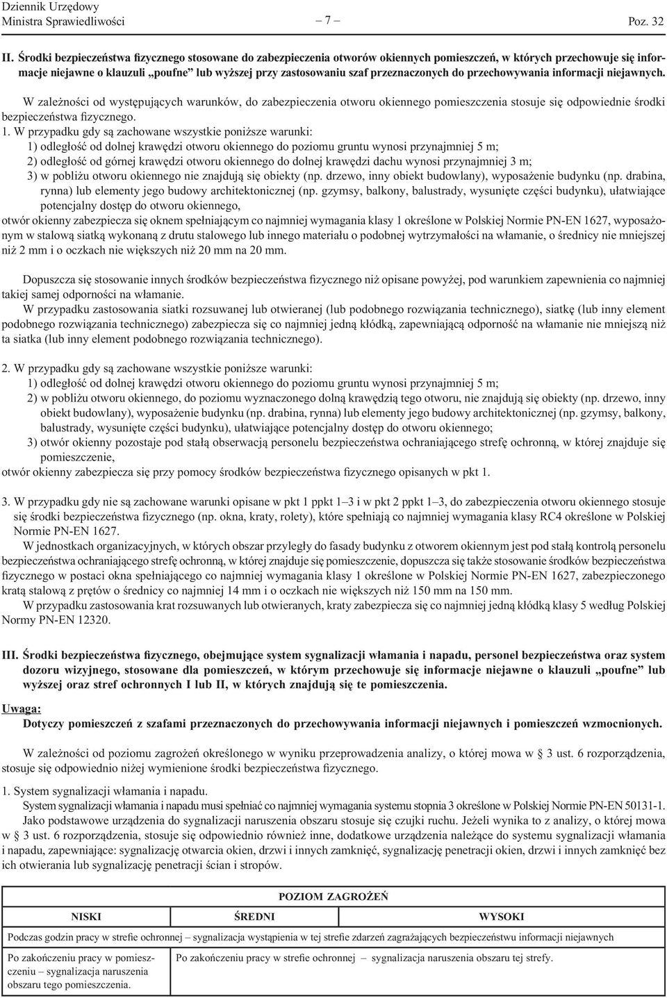 przeznaczonych do przechowywania informacji niejawnych.