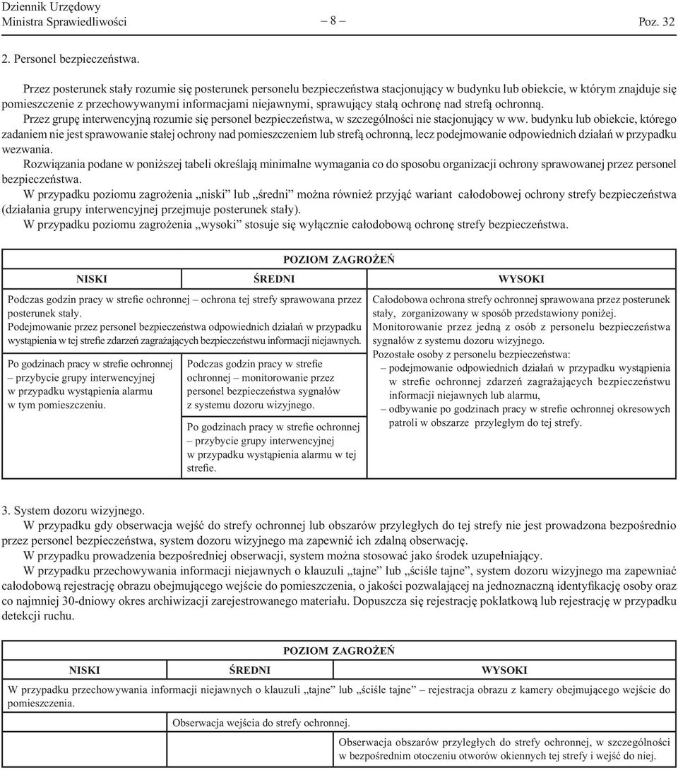 stałą ochronę nad strefą ochronną. Przez grupę interwencyjną rozumie się personel bezpieczeństwa, w szczególności nie stacjonujący w ww.