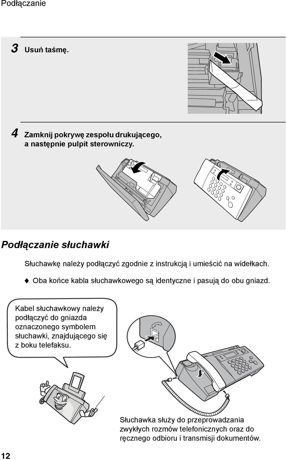 Oba końce kabla słuchawkowego są identyczne i pasują do obu gniazd.