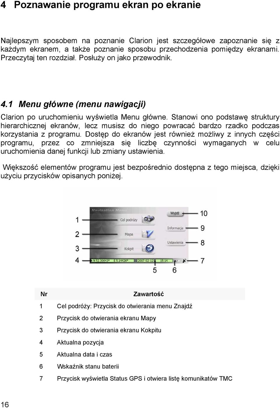 Stanowi ono podstawę struktury hierarchicznej ekranów, lecz musisz do niego powracać bardzo rzadko podczas korzystania z programu.