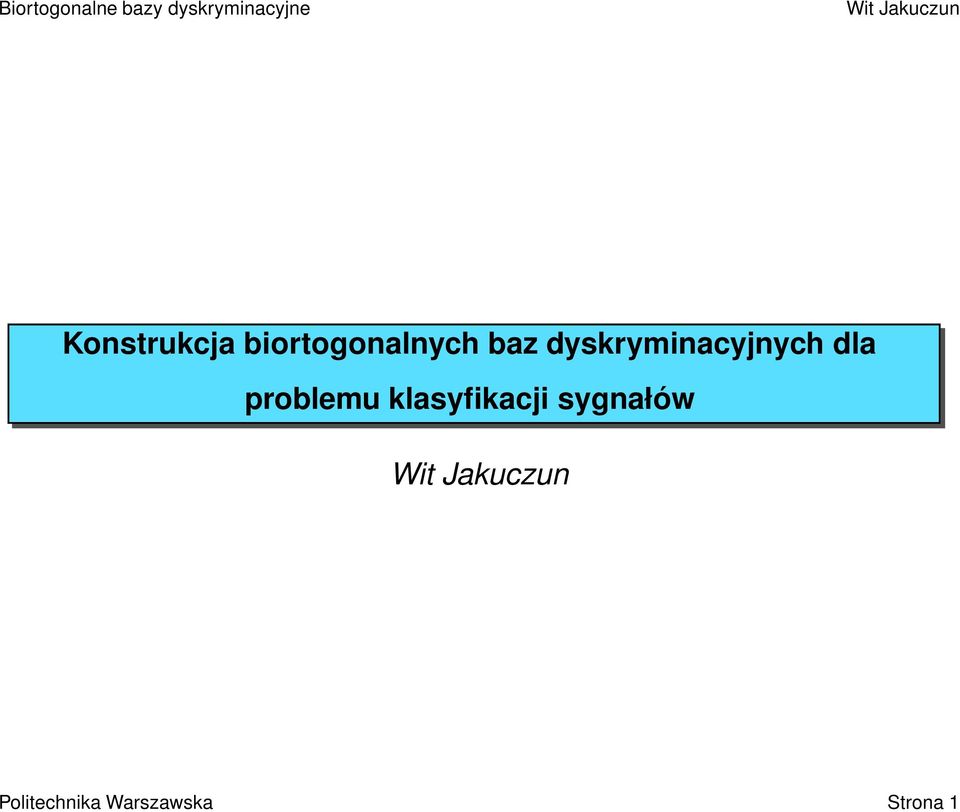 problemu klasyfikacji