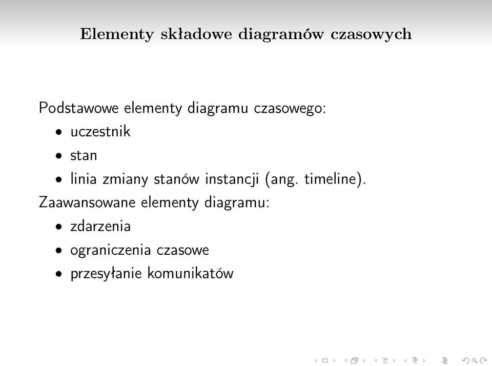 stanów instancji (ang. timeline).