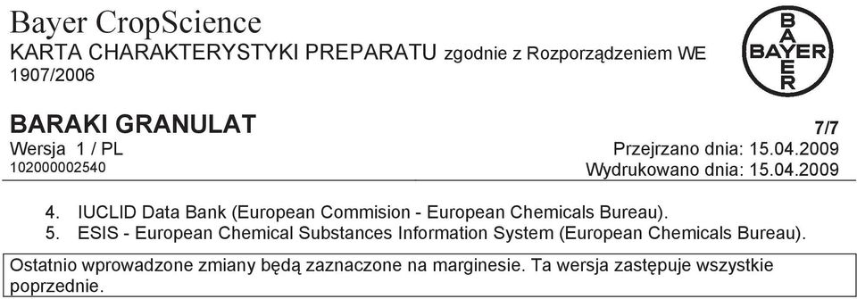ESIS - European Chemical Substances Information System (European