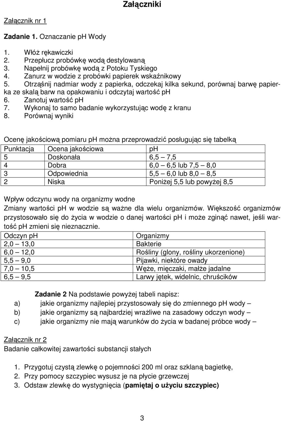 Zanotuj wartość ph 7. Wykonaj to samo badanie wykorzystując wodę z kranu 8.