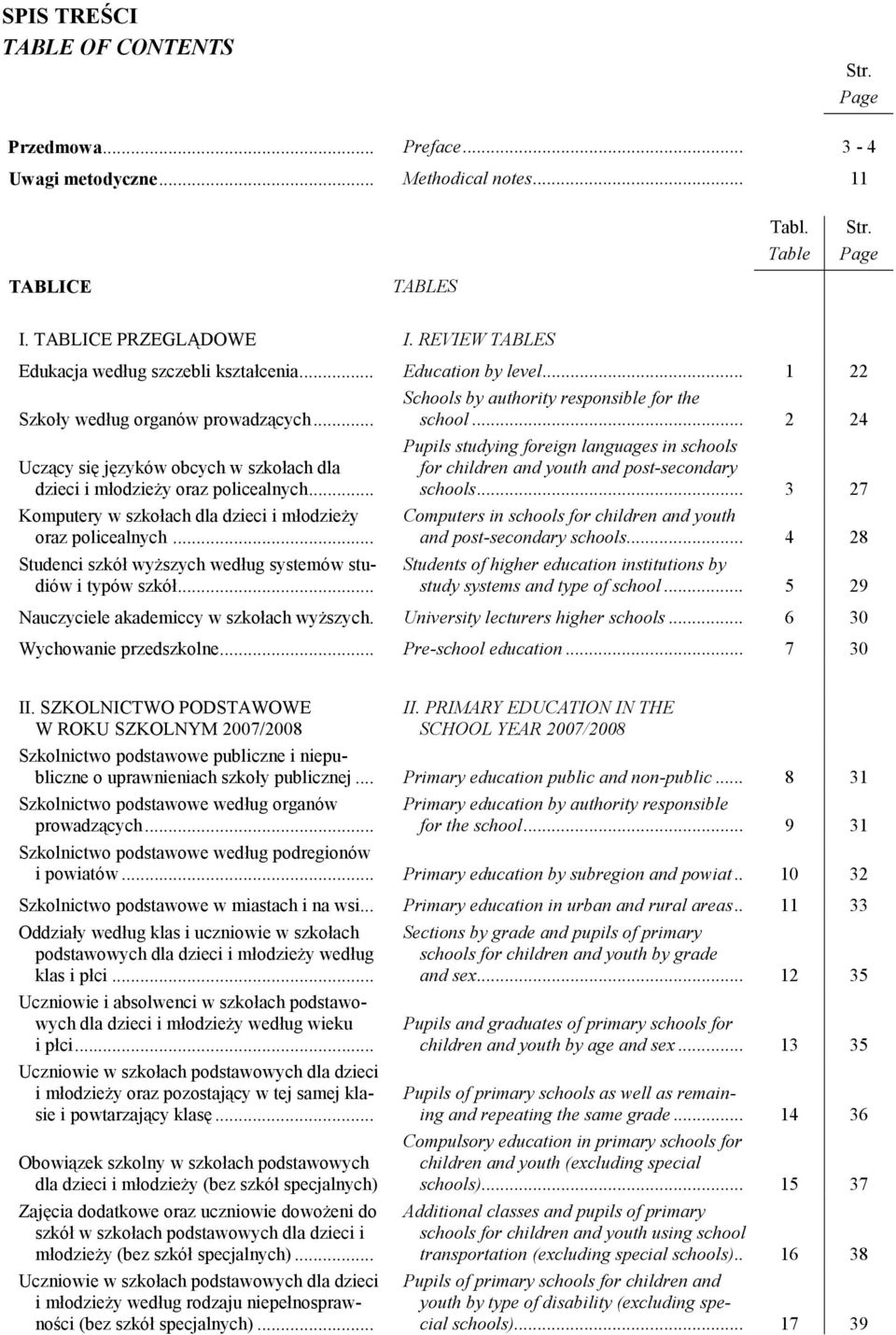 .. 2 24 Uczący się języków obcych w szkołach dla dzieci i młodzieży oraz policealnych... Komputery w szkołach dla dzieci i młodzieży oraz policealnych.