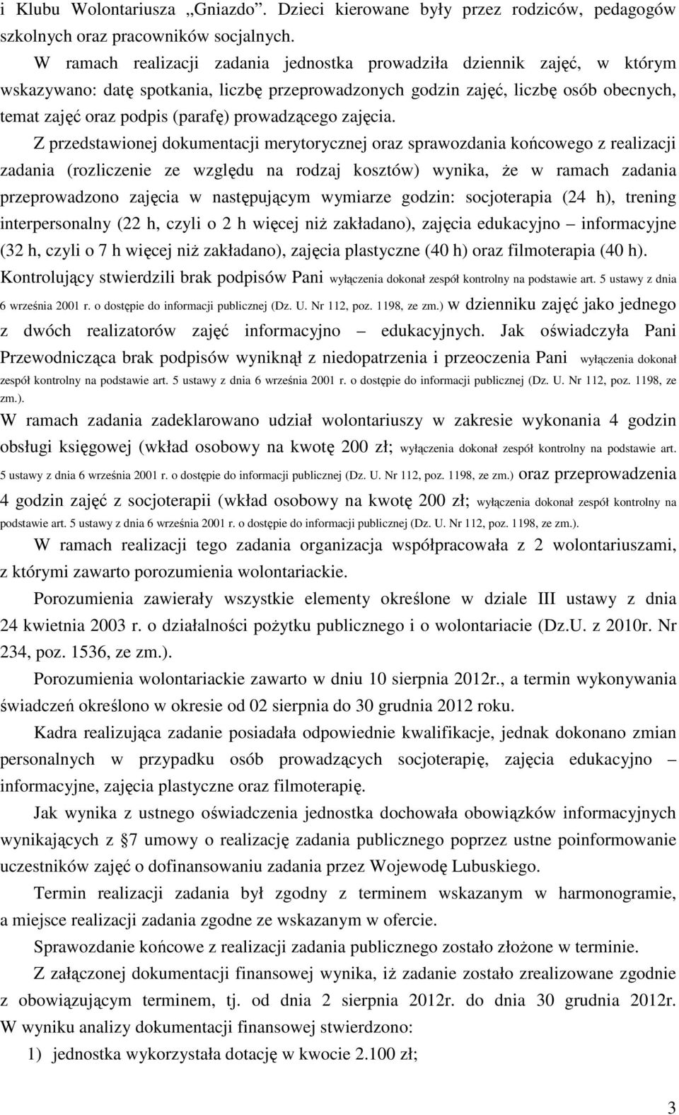 prowadzącego zajęcia.