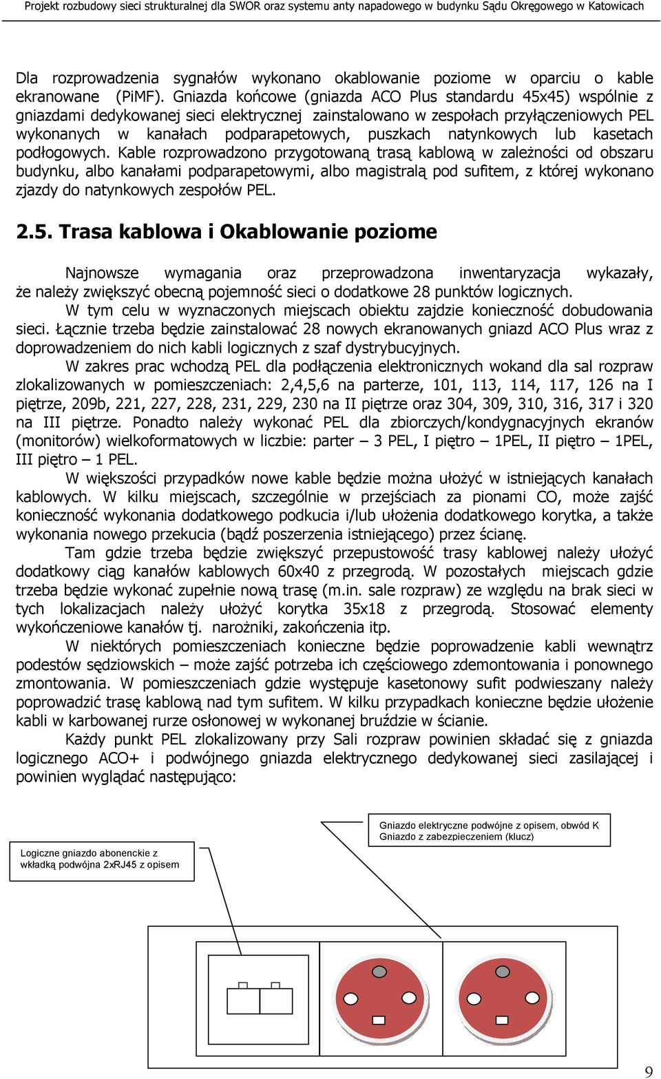 natynkowych lub kasetach podłogowych.