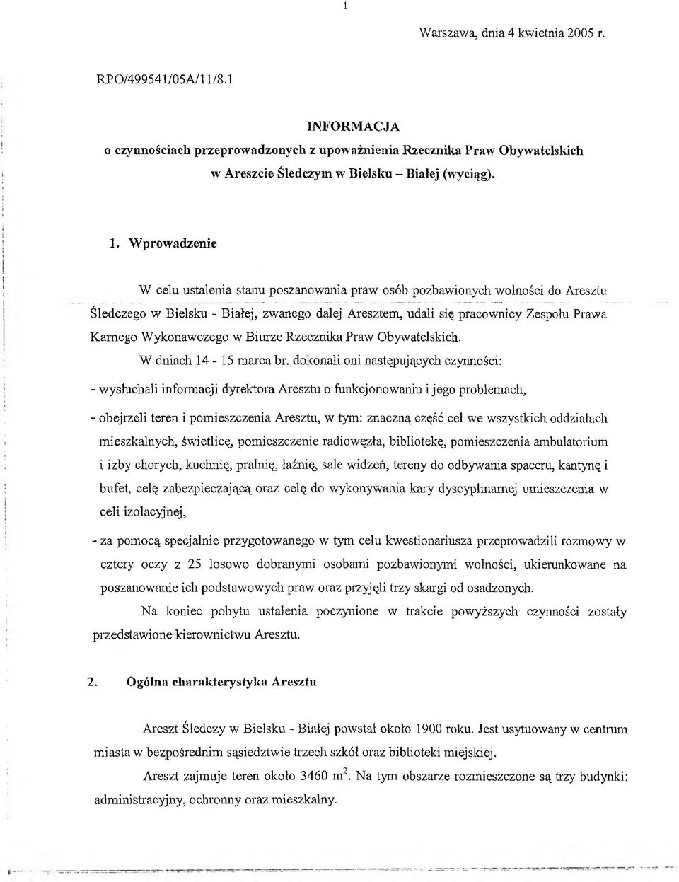 Wykonawczego w Biurze Rzecznika Praw Obywatelskich.