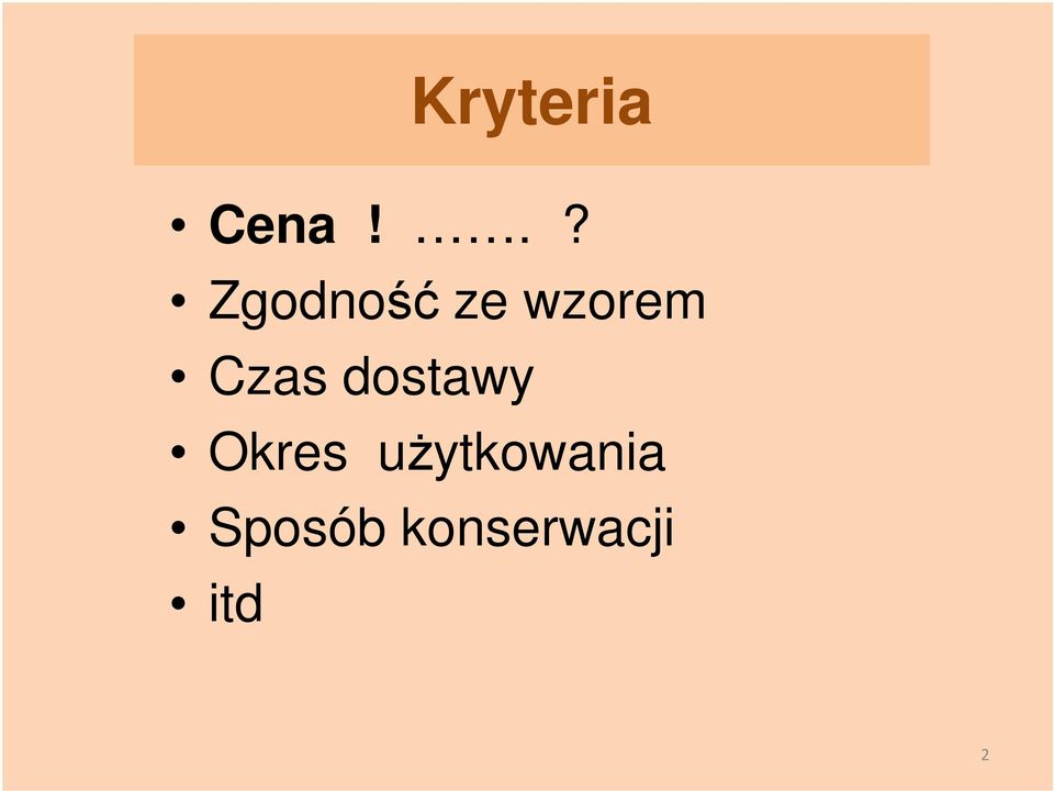 Czas dostawy Okres