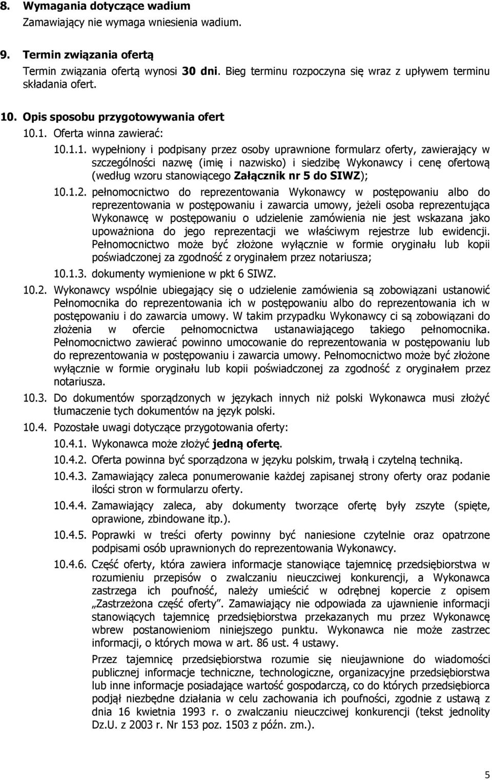 . Opis sposobu przygotowywania ofert 10