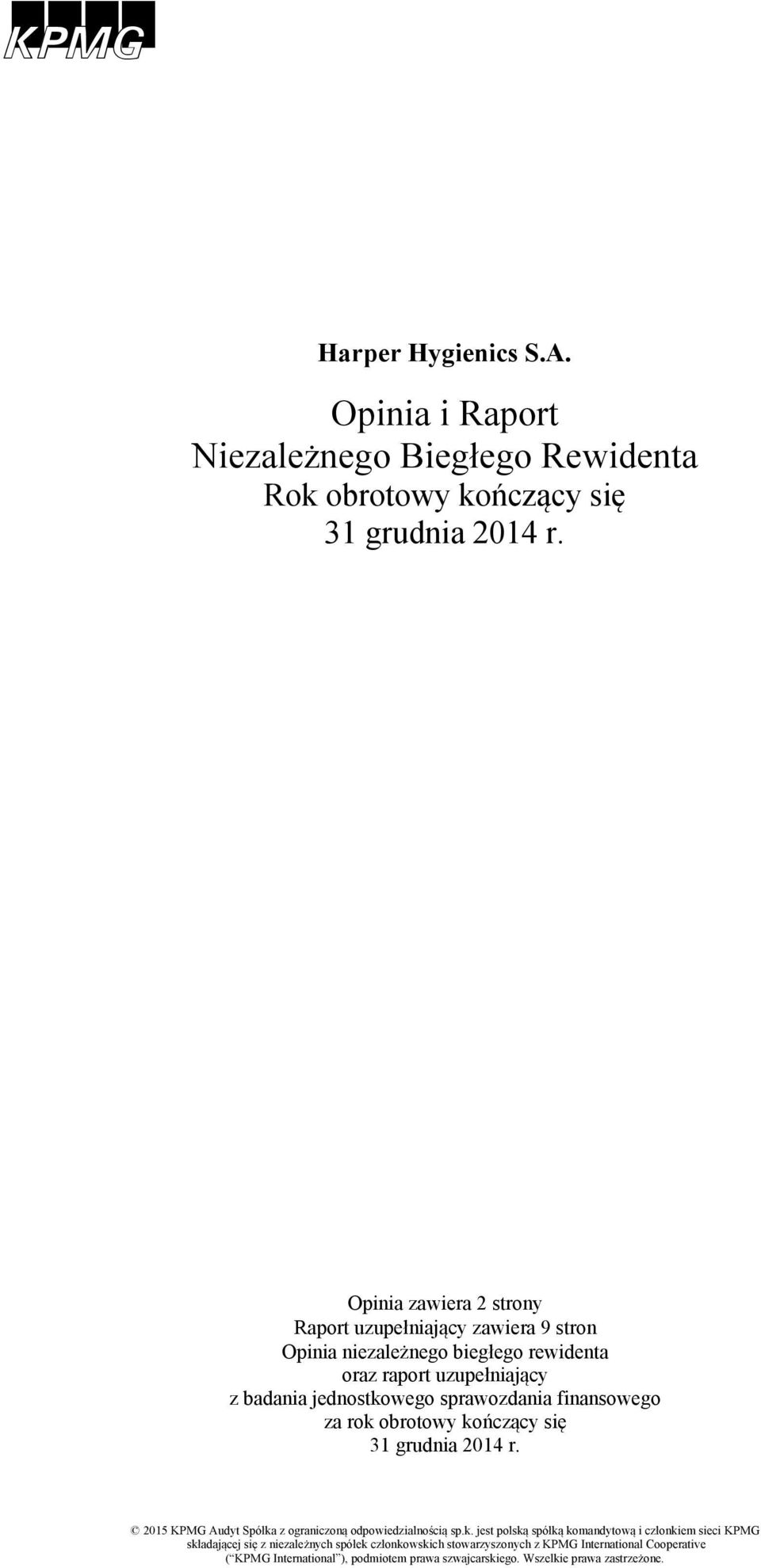 sprawozdania finansowego za rok 