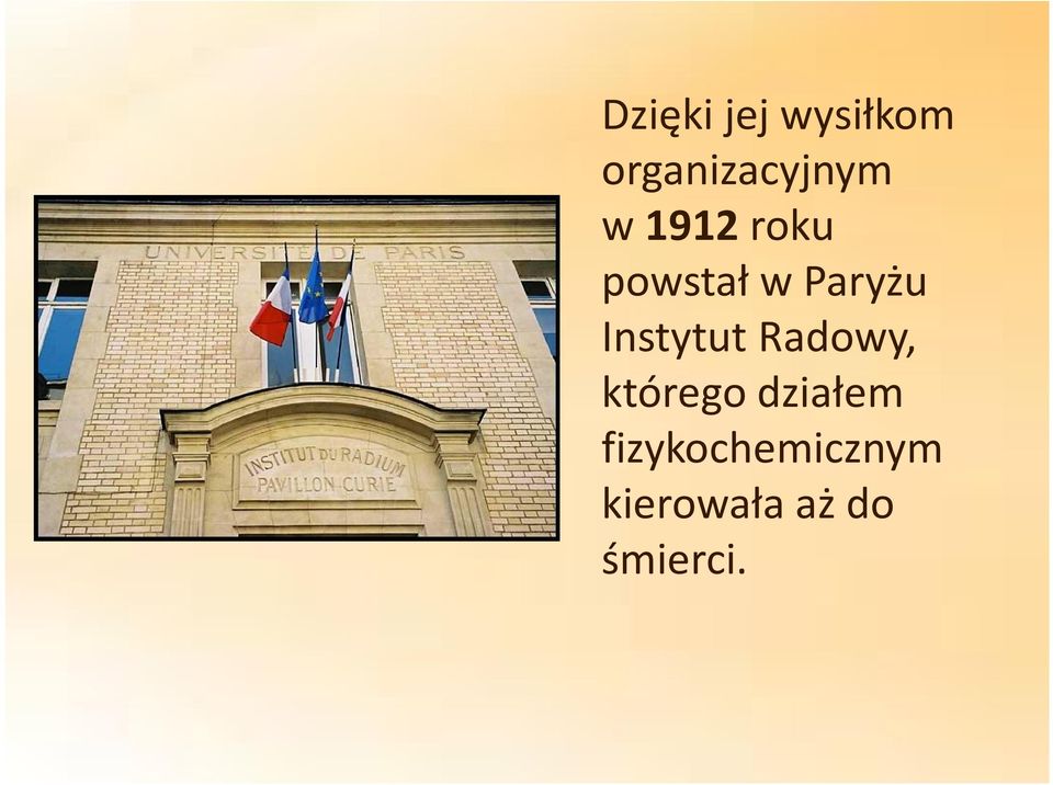 w Paryżu Instytut Radowy, którego