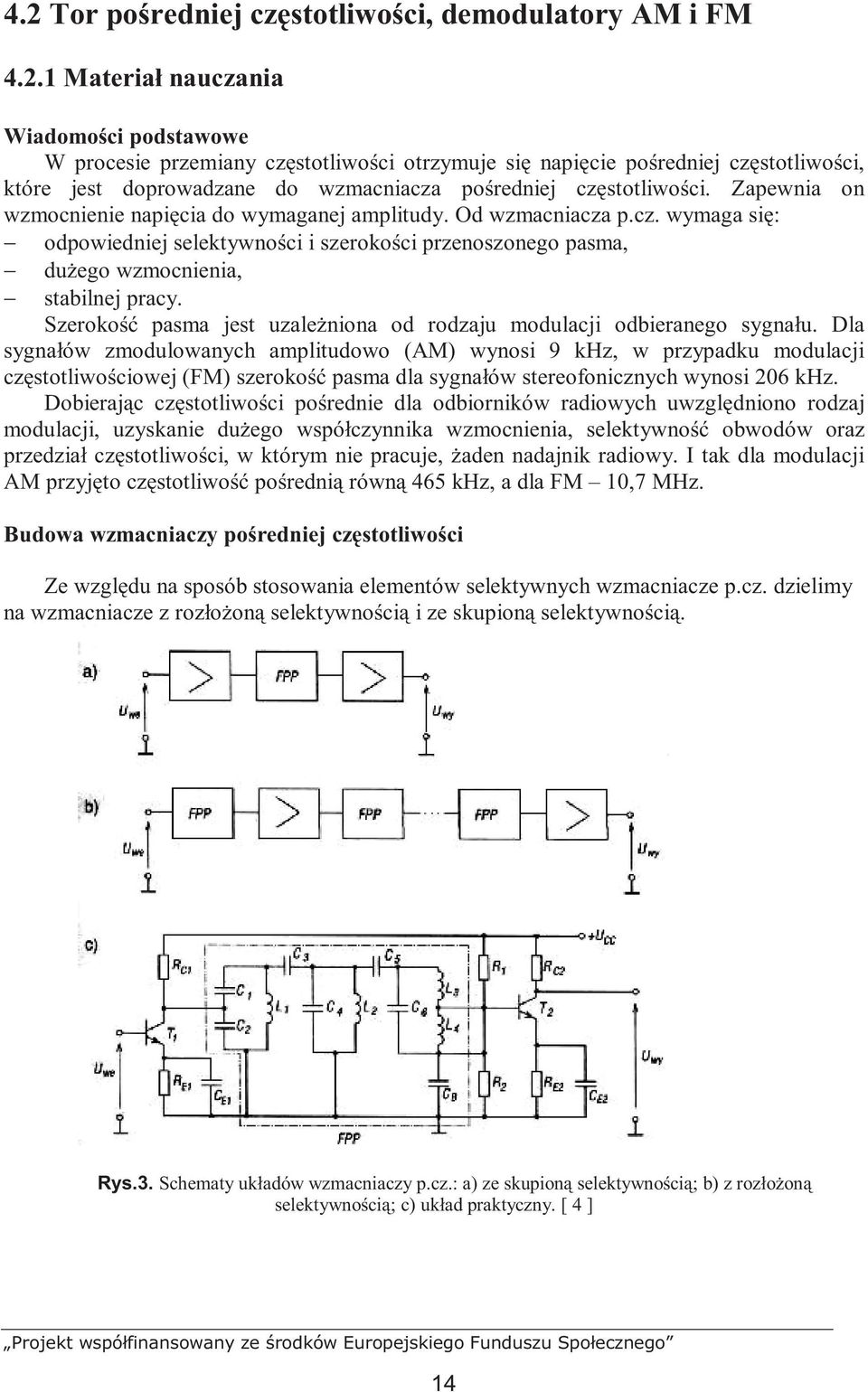 Szerokość pasma jest uzaleŝniona od rodzaju modulacji odbieranego sygnału.