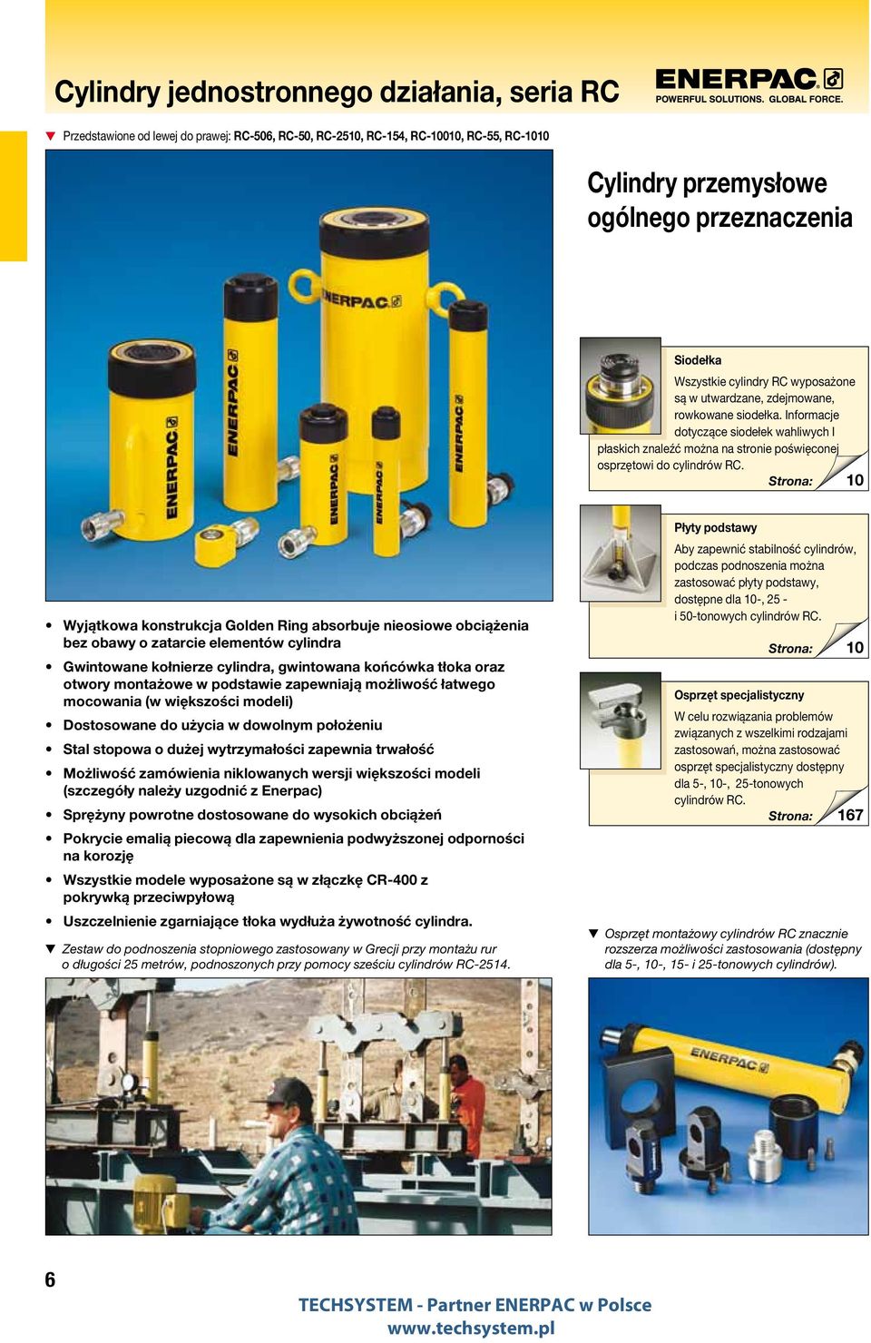 10 Wyjątkowa konstrukcja Golden Ring absorbuje nieosiowe obciążenia bez obawy o zatarcie elementów cylindra Gwintowane kołnierze cylindra, gwintowana końcówka tłoka oraz otwory montażowe w podstawie