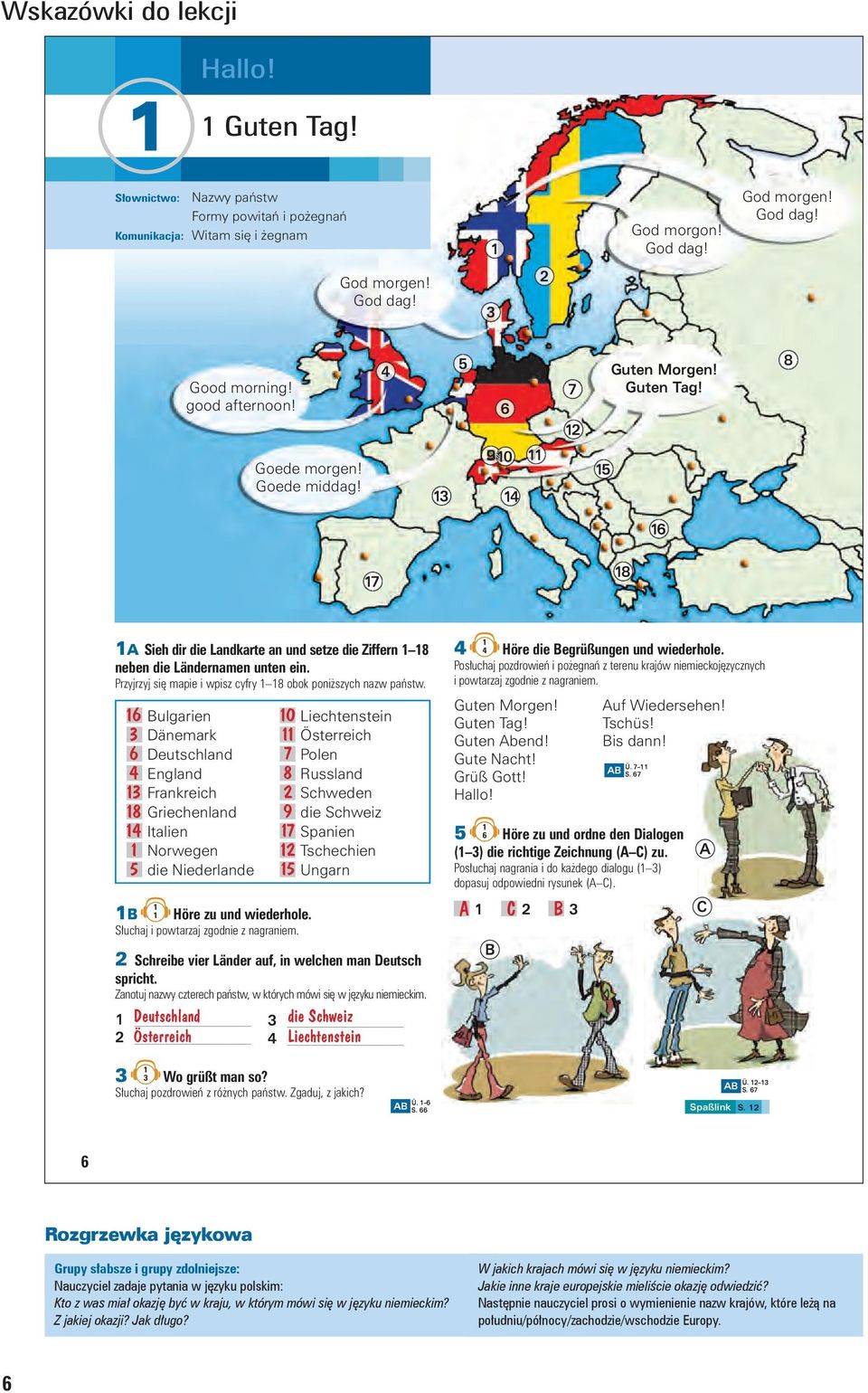 Przyjrzyj się mapie i wpisz cyfry 8 obok poniższych nazw państw.
