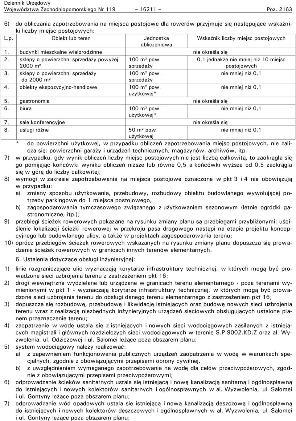 sklepy o owierzchni s rzeda y do 2000 m² 100 m² ow. s rzeda y 100 m² ow. s rzeda y 0,1 jednak e nie mniej ni 10 miejsc postojowych nie mniej ni 0,1 4. obiekty ekspozycyjno-handlowe 100 m² ow.