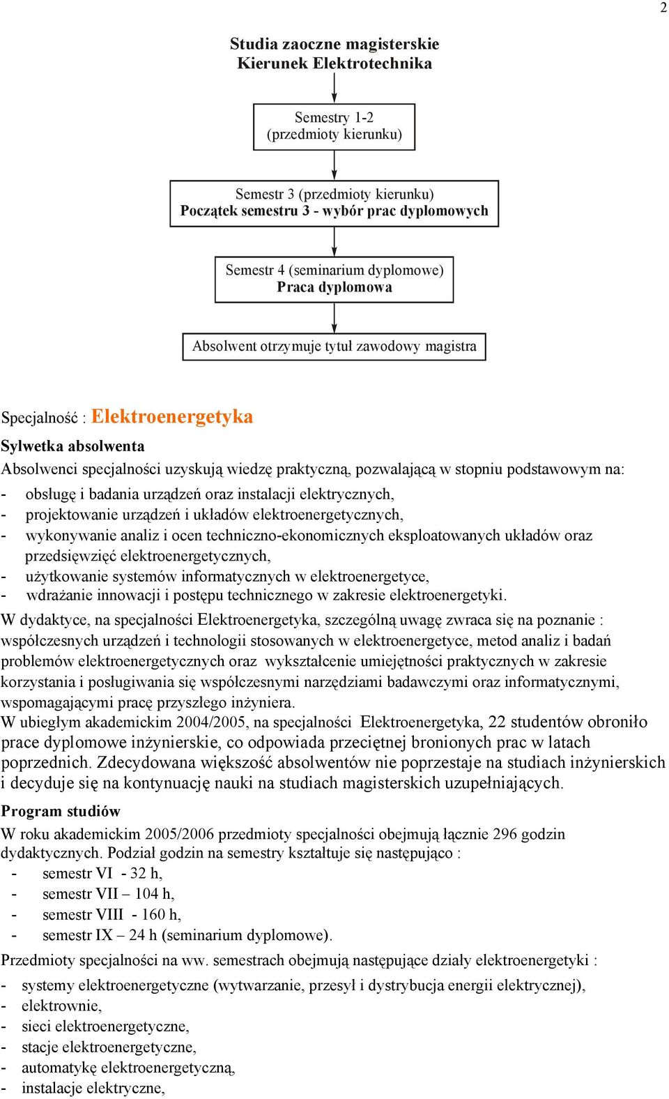 na: - obsługę i badania urządzeń oraz instalacji elektrycznych, - projektowanie urządzeń i układów elektroenergetycznych, - wykonywanie analiz i ocen techniczno-ekonomicznych eksploatowanych układów