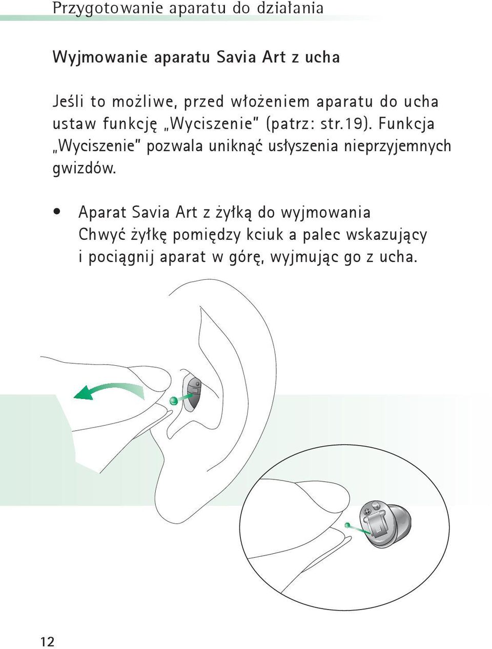 Funkcja Wyciszenie pozwala uniknąć usłyszenia nieprzyjemnych gwizdów.