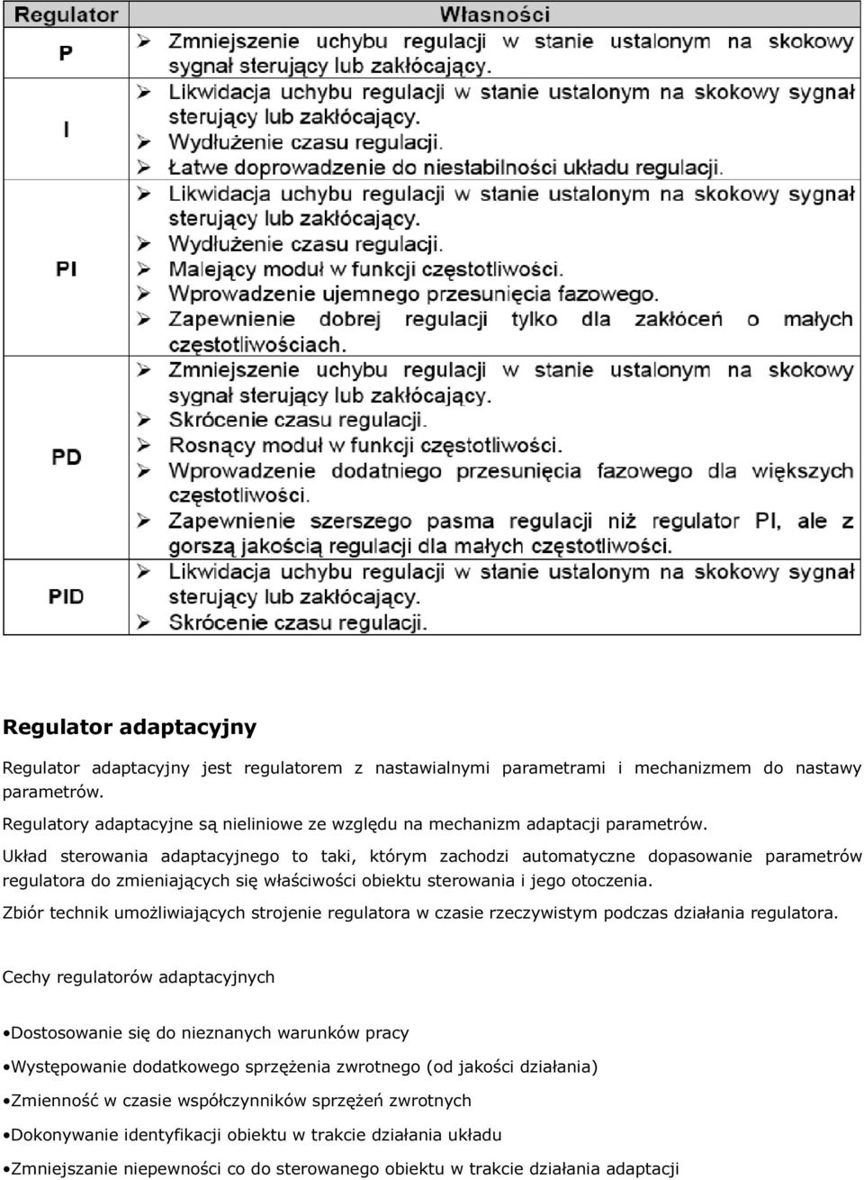Układ sterowania adaptacyjnego to taki, którym zachodzi automatyczne dopasowanie parametrów regulatora do zmieniających się właściwości obiektu sterowania i jego otoczenia.