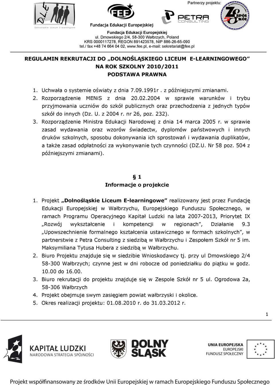 Rozporządzenie Ministra Edukacji Narodowej z dnia 14 marca 2005 r.