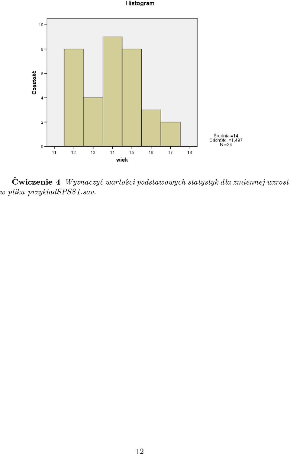 statystyk dla zmiennej