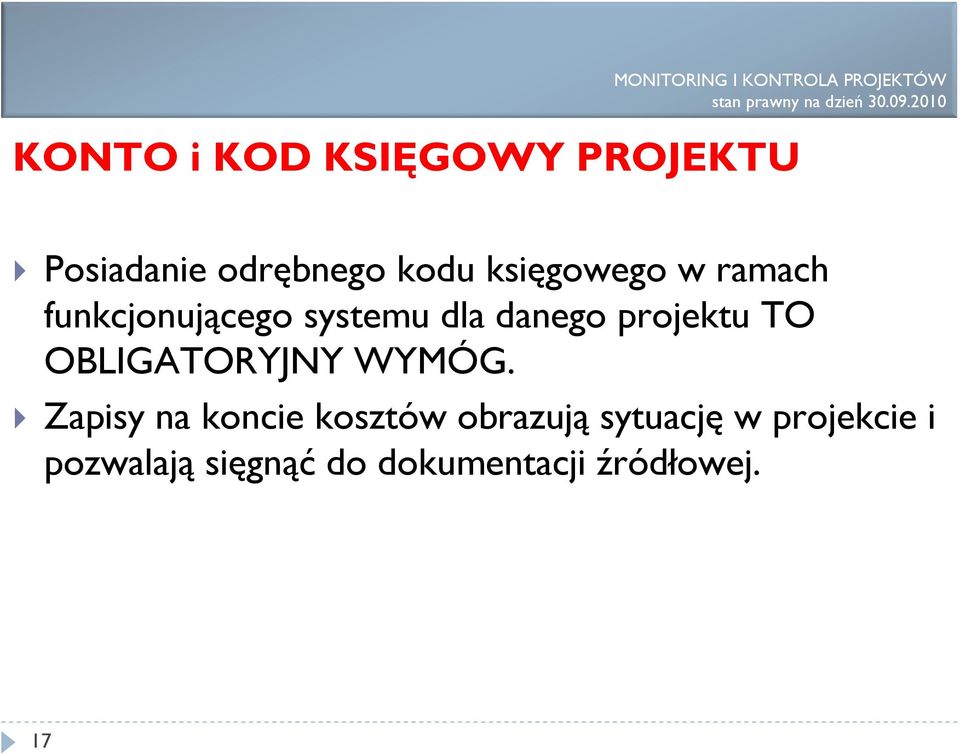 projektu TO OBLIGATORYJNY WYMÓG.