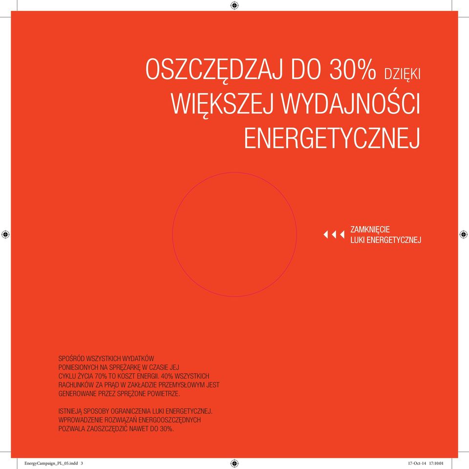 40% WSZYSTKICH RACHUNKÓW ZA PRĄD W ZAKŁADZIE PRZEMYSŁOWYM JEST GENEROWANE PRZEZ SPRĘŻONE POWIETRZE.