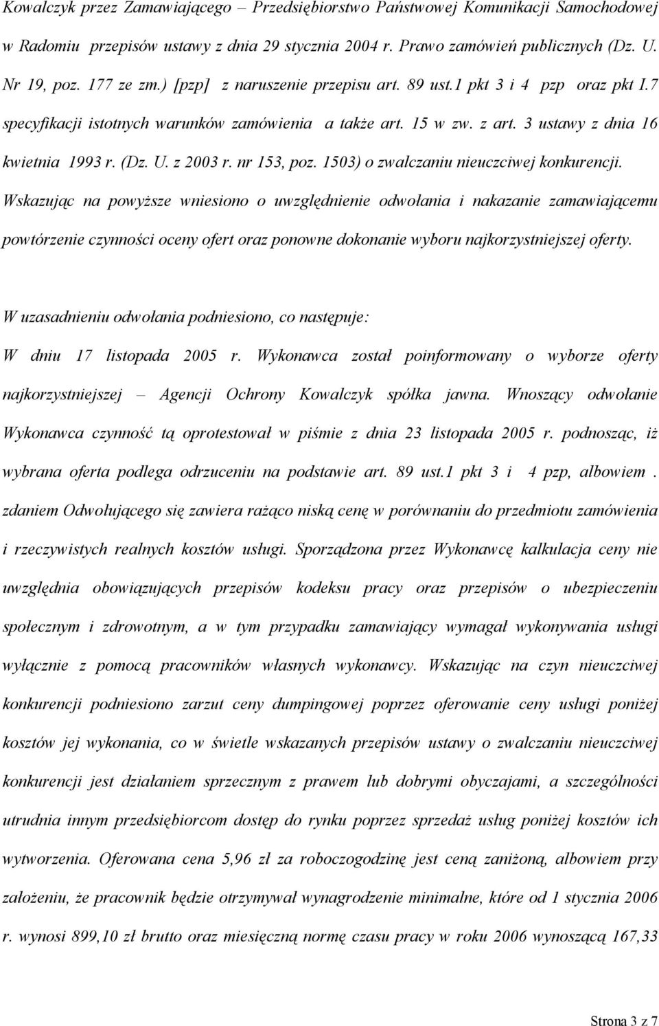 nr 153, poz. 1503) o zwalczaniu nieuczciwej konkurencji.