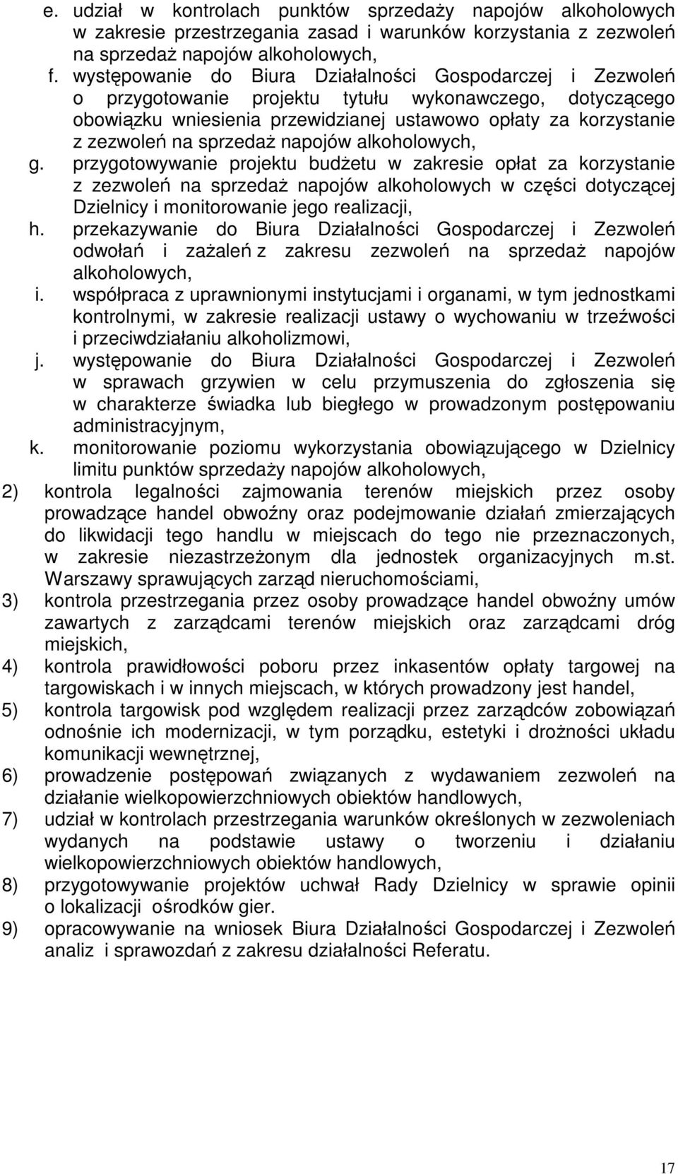sprzedaŝ napojów alkoholowych, g.