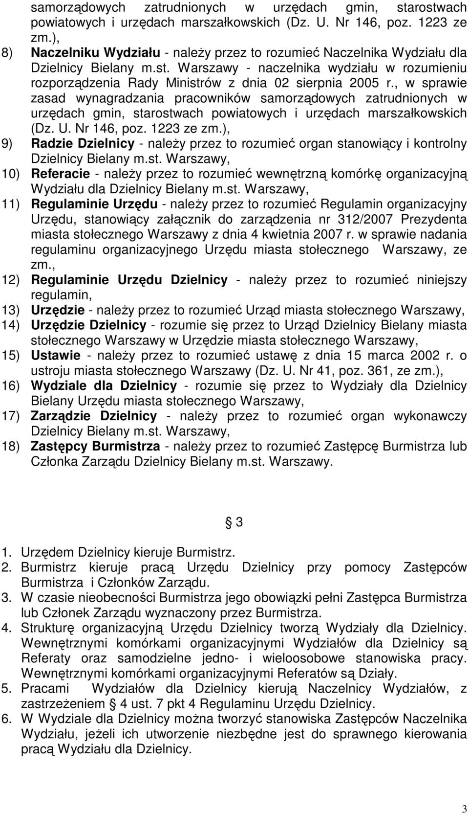 Warszawy - naczelnika wydziału w rozumieniu rozporządzenia Rady Ministrów z dnia 02 sierpnia 2005 r.