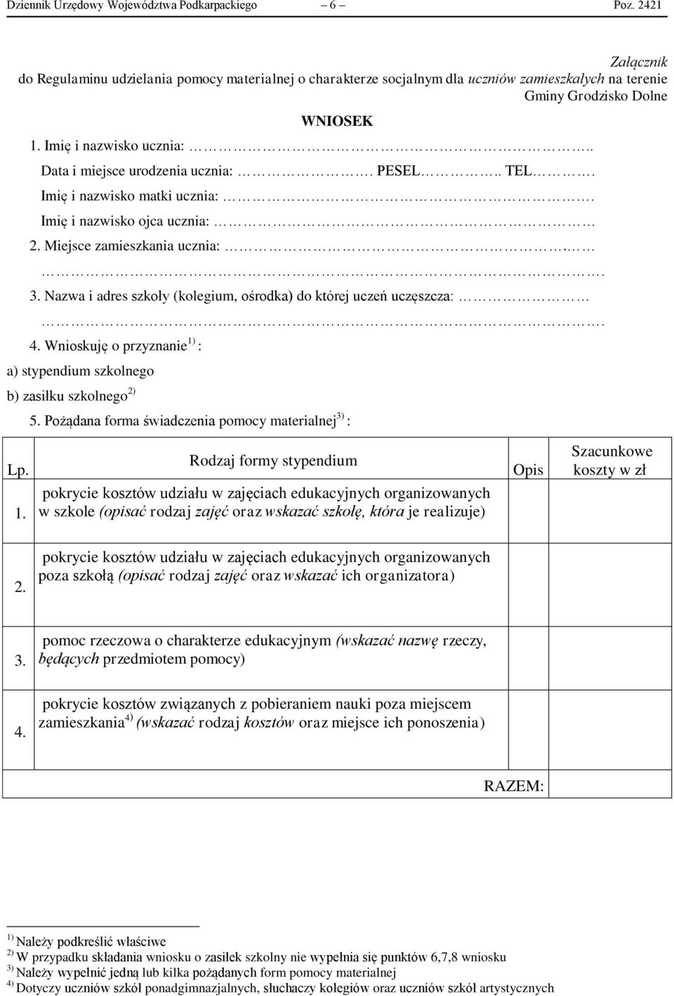 . Data i miejsce urodzenia ucznia:. PESEL.. TEL. Imię i nazwisko matki ucznia:. Imię i nazwisko ojca ucznia: 2. Miejsce zamieszkania ucznia:.. 3.