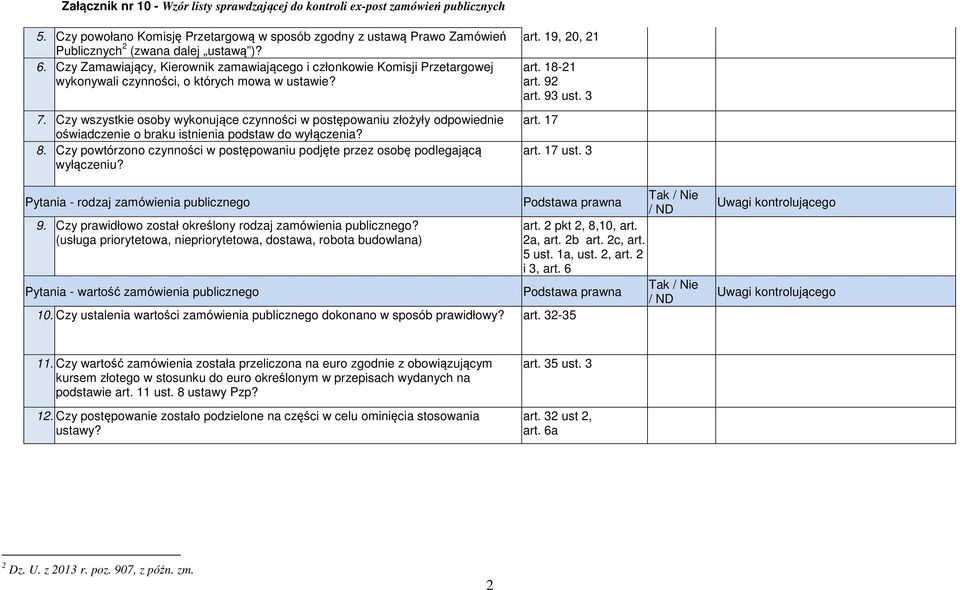 Czy wszystkie osoby wykonujące czynności w postępowaniu złożyły odpowiednie oświadczenie o braku istnienia podstaw do wyłączenia? 8.