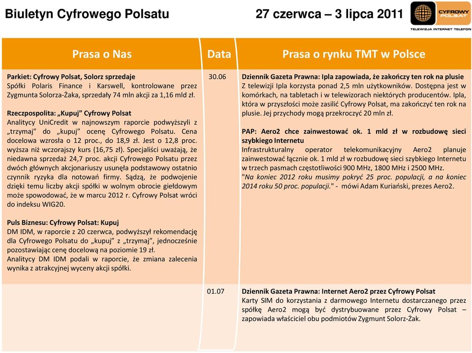 Jest o 12,8 proc. wyższa niż wczorajszy kurs (16,75 zł). Specjaliści uważają, że niedawna sprzedaż 24,7 proc.