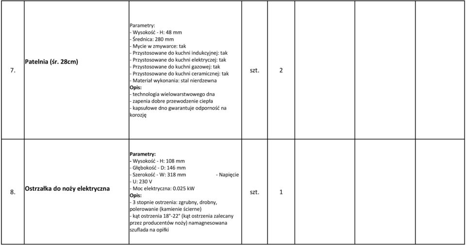 2 - technologia wielowarstwowego dna - zapenia dobre przewodzenie ciepła - kapsułowe dno gwarantuje odporność na korozję - Wysokość - H: 108 mm - Głębokość - D: 146 mm -