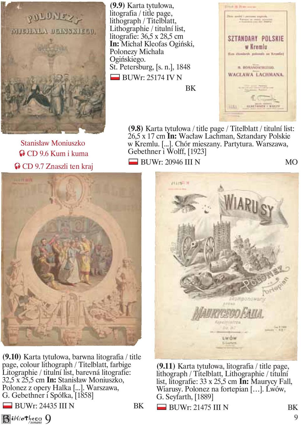 8) Karta tytułowa / title page / Titelblatt / titulní list: 26,5 x 17 cm In: Wacław Lachman, Sztandary Polskie w Kremlu. [...]. Chór mieszany. Partytura.
