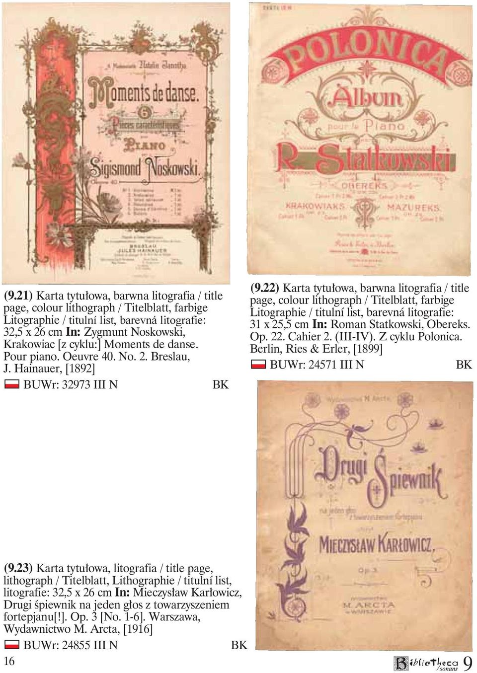 22) Karta tytułowa, barwna litografia / title page, colour lithograph / Titelblatt, farbige Litographie / titulní list, barevná litografie: 31 x 25,5 cm In: Roman Statkowski, Obereks. Op. 22.