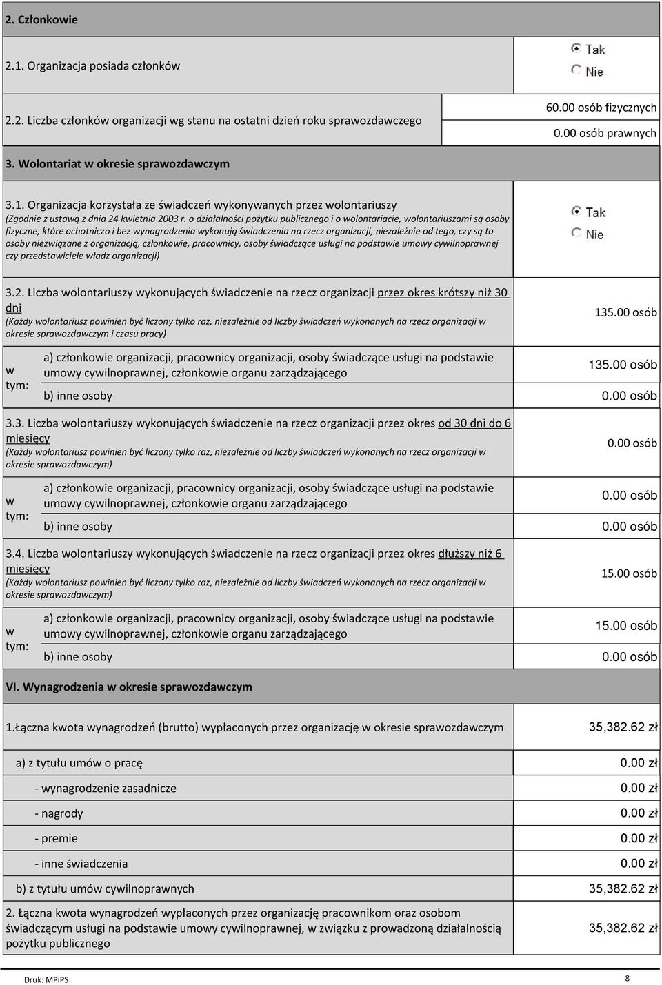 o dziaіalnoњci poїytku publicznego i o wolontariacie, wolontariuszami s osoby fizyczne, ktуre ochotniczo i bez wynagrodzenia wykonuj њwiadczenia na rzecz organizacji, niezaleїnie od tego, czy s to