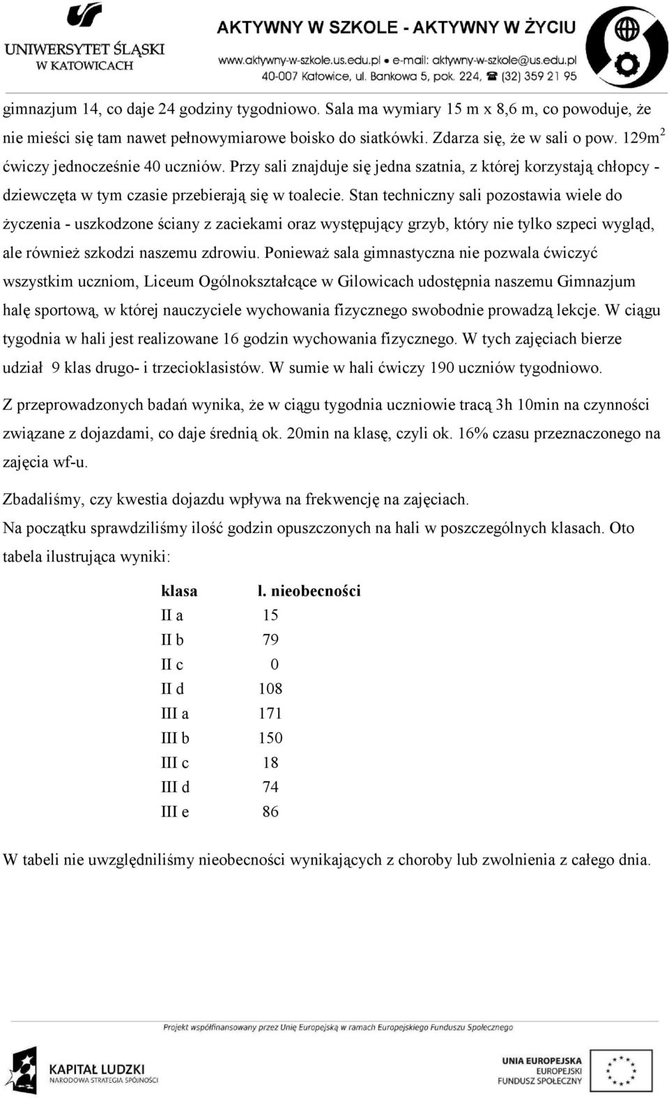 Stan techniczny sali pozostawia wiele do Ŝyczenia - uszkodzone ściany z zaciekami oraz występujący grzyb, który nie tylko szpeci wygląd, ale równieŝ szkodzi naszemu zdrowiu.