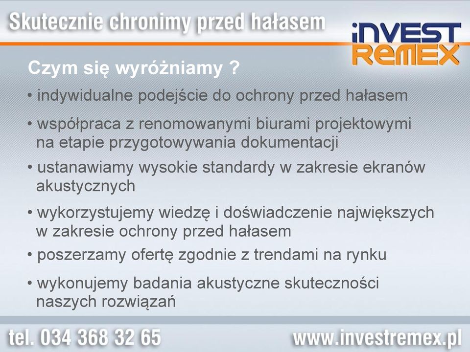 etapie przygotowywania dokumentacji ustanawiamy wysokie standardy w zakresie ekranów akustycznych