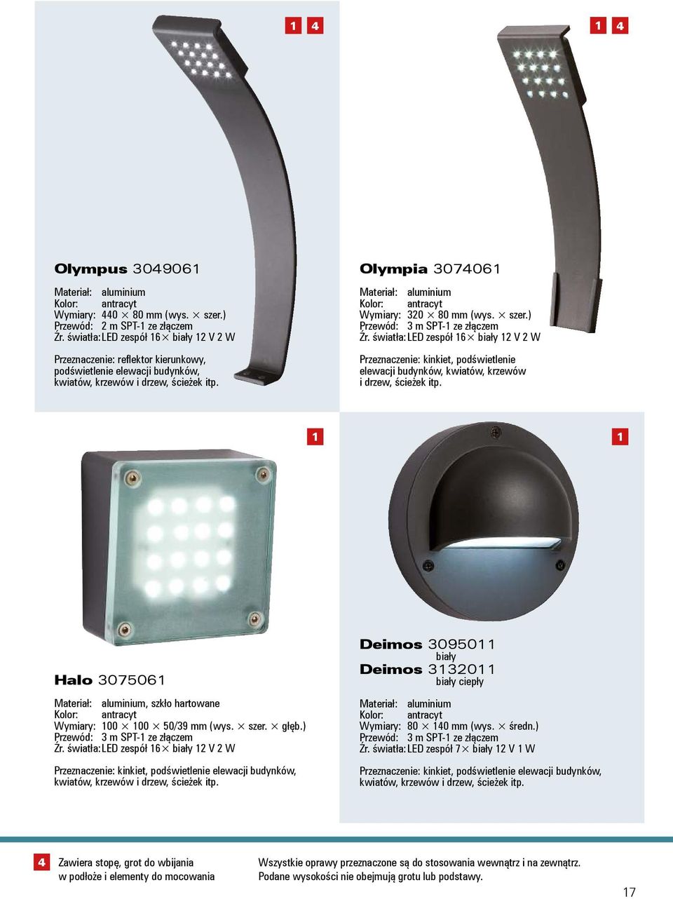 Olympia 3074061 Materiał: aluminium Kolor: antracyt Wymiary: 320 80 mm Przewód: 3 m SPT-1 ze złączem Źr.