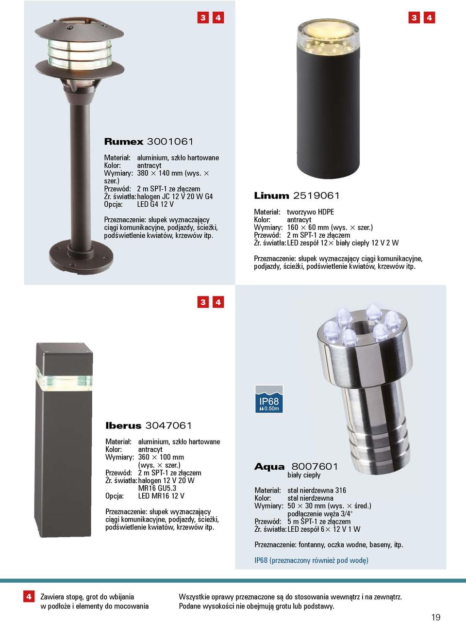 światła: LED zespół 12 biały ciepły 12 V 2 W ciągi komunikacyjne, podjazdy, ścieżki, 3 4 Iberus 3047061 Materiał: aluminium, szkło hartowane Kolor: antracyt Wymiary: 360 100 mm Źr.