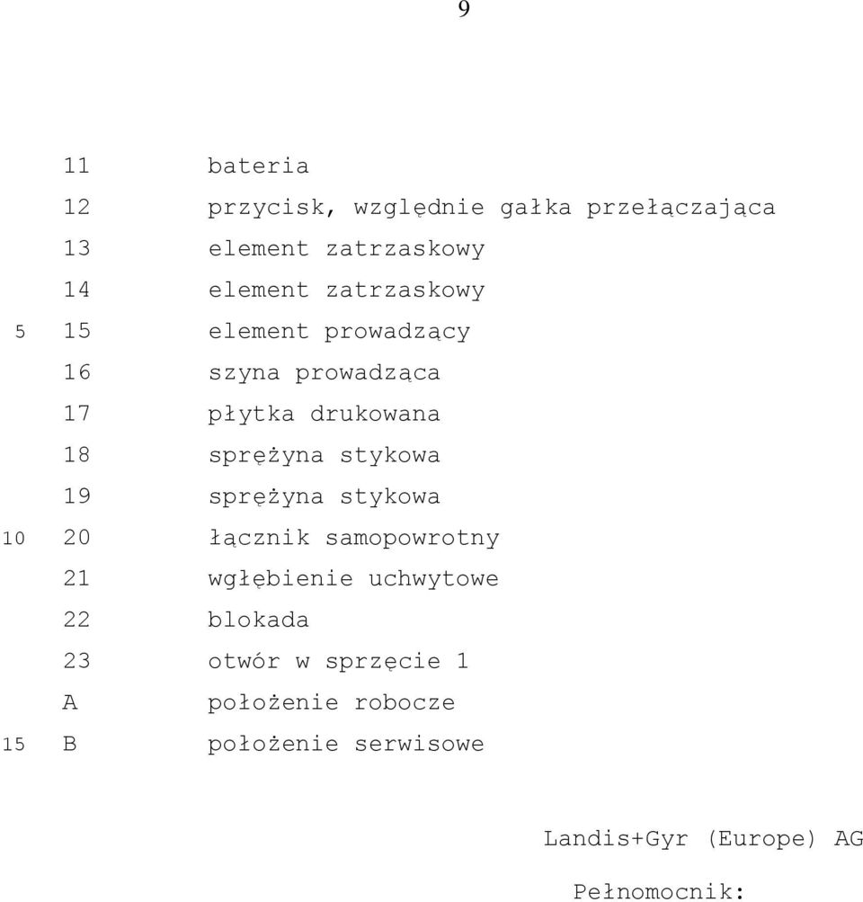 sprężyna stykowa 19 sprężyna stykowa 20 łącznik samopowrotny 21 wgłębienie uchwytowe 22